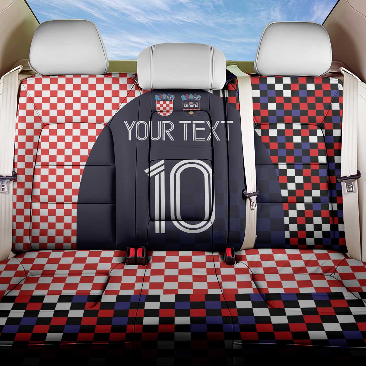 Custom Croatia Football Go Checkered Ones Back Car Seat Cover