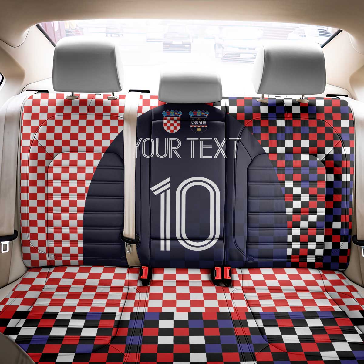 Custom Croatia Football Go Checkered Ones Back Car Seat Cover