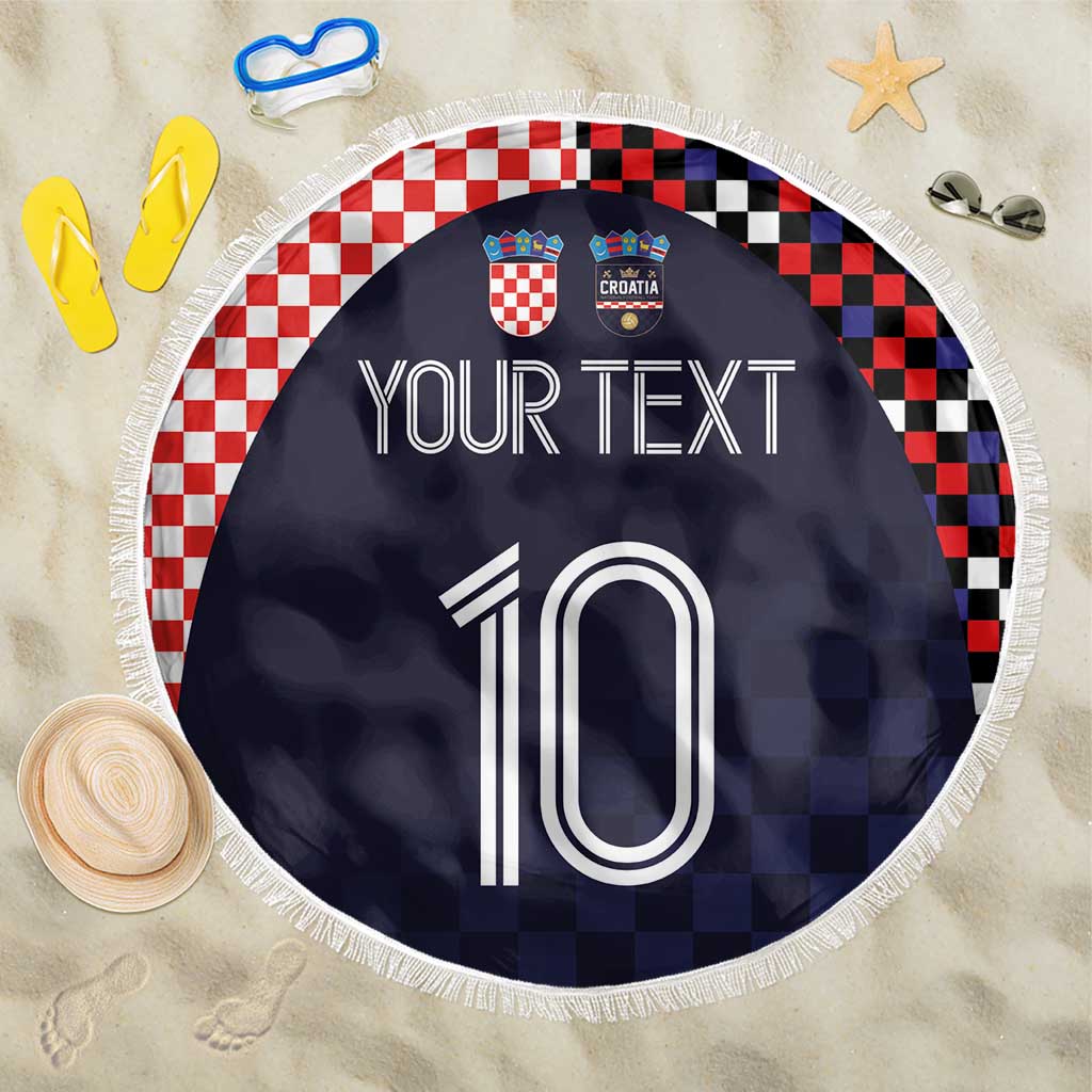 Custom Croatia Football Go Checkered Ones Beach Blanket