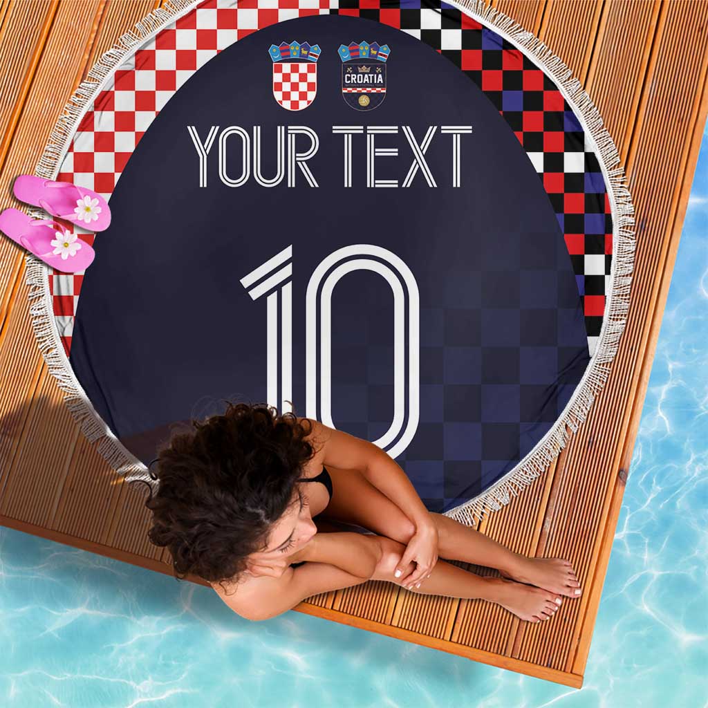 Custom Croatia Football Go Checkered Ones Beach Blanket