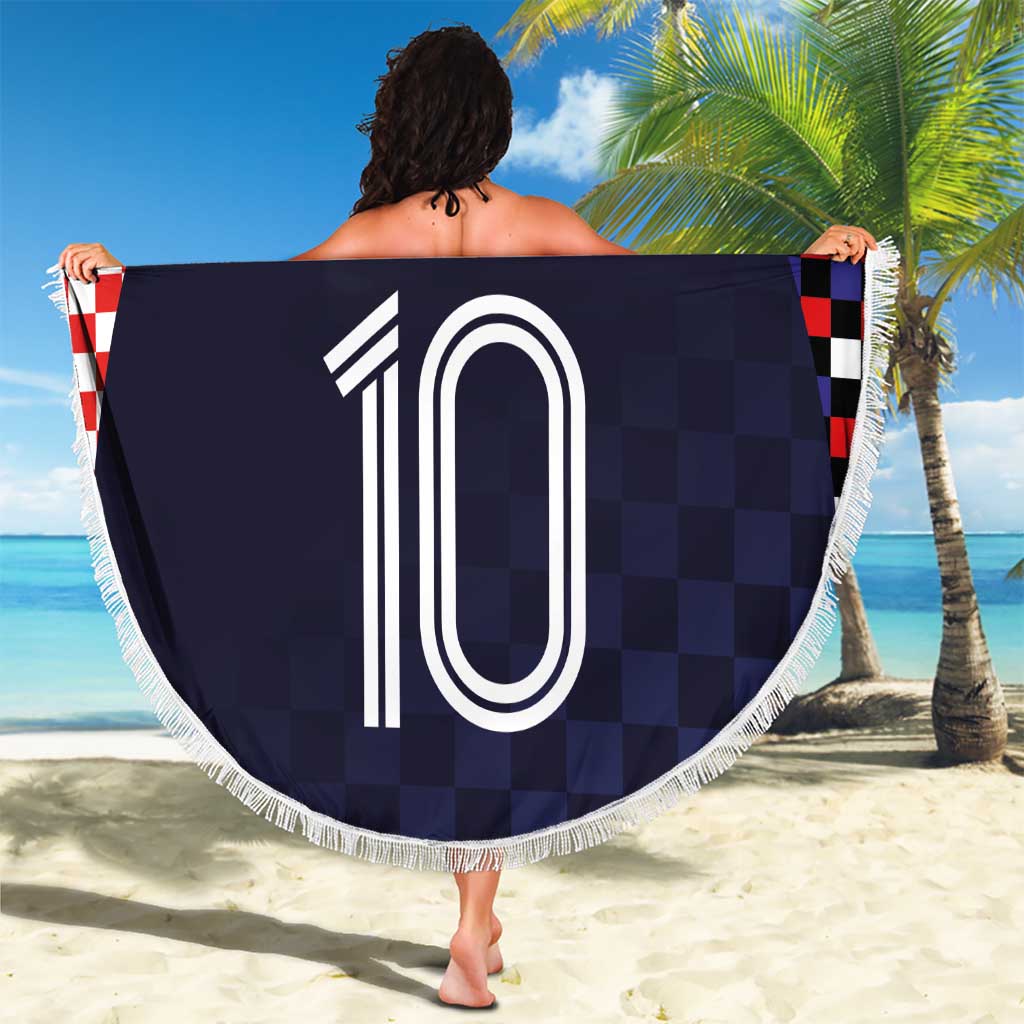Custom Croatia Football Go Checkered Ones Beach Blanket