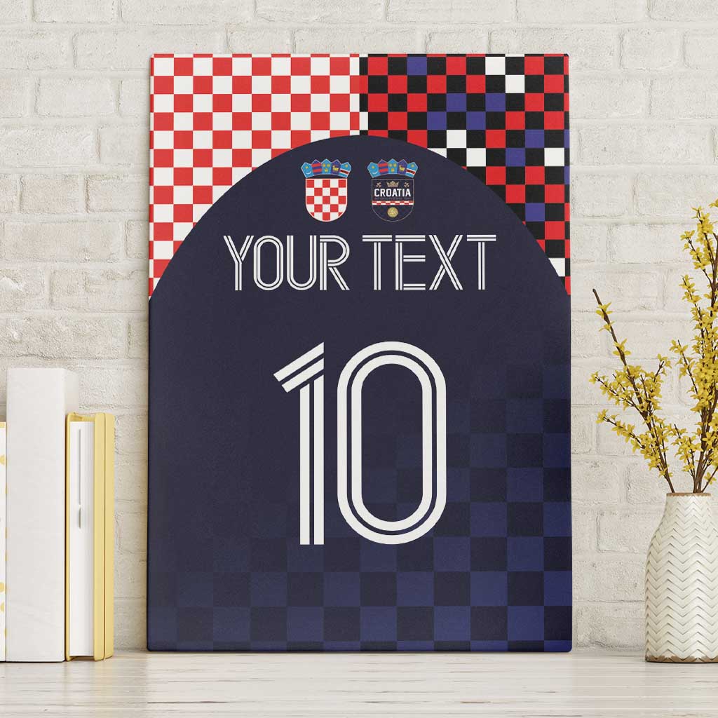 Custom Croatia Football Go Checkered Ones Canvas Wall Art