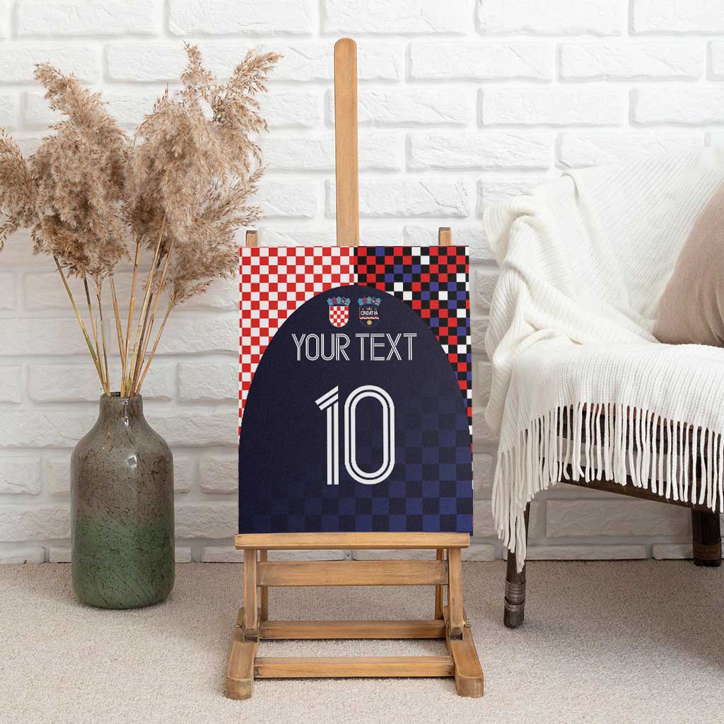 Custom Croatia Football Go Checkered Ones Canvas Wall Art