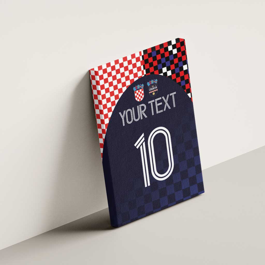 Custom Croatia Football Go Checkered Ones Canvas Wall Art
