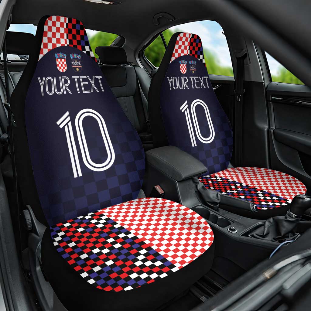 Custom Croatia Football Go Checkered Ones Car Seat Cover