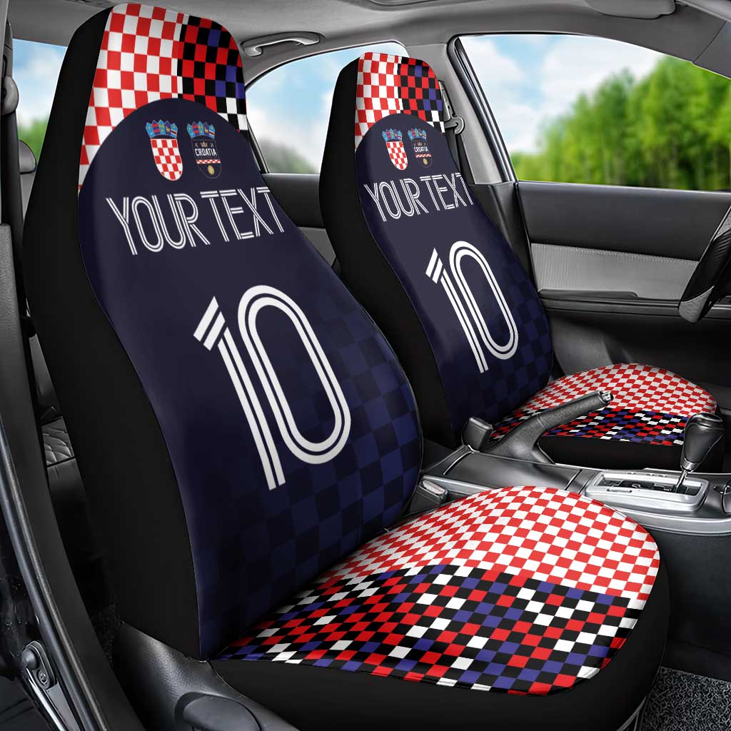 Custom Croatia Football Go Checkered Ones Car Seat Cover