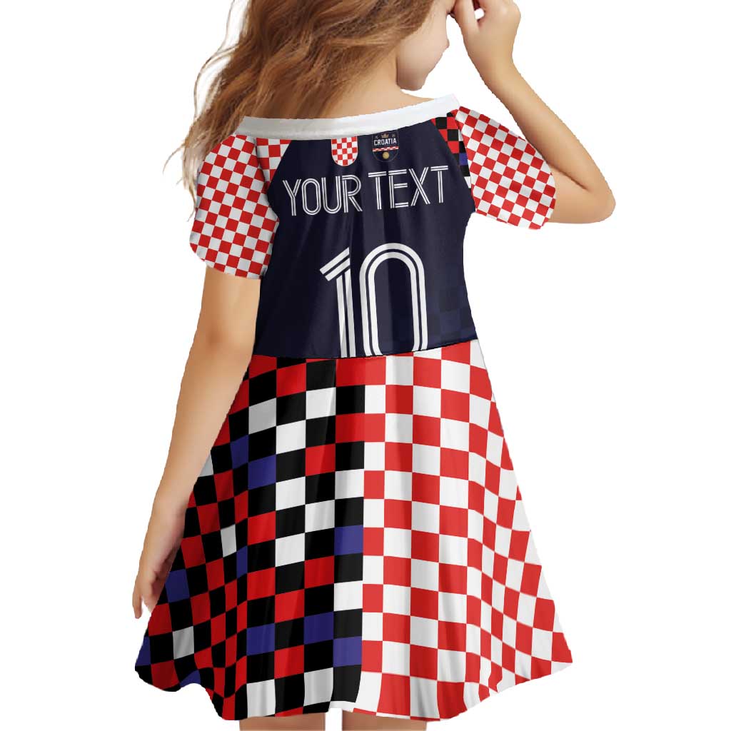 Custom Croatia Football Go Checkered Ones Family Matching Off Shoulder Maxi Dress and Hawaiian Shirt