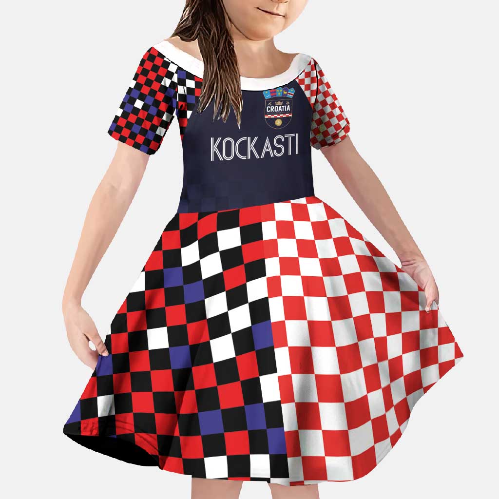 Custom Croatia Football Go Checkered Ones Family Matching Summer Maxi Dress and Hawaiian Shirt