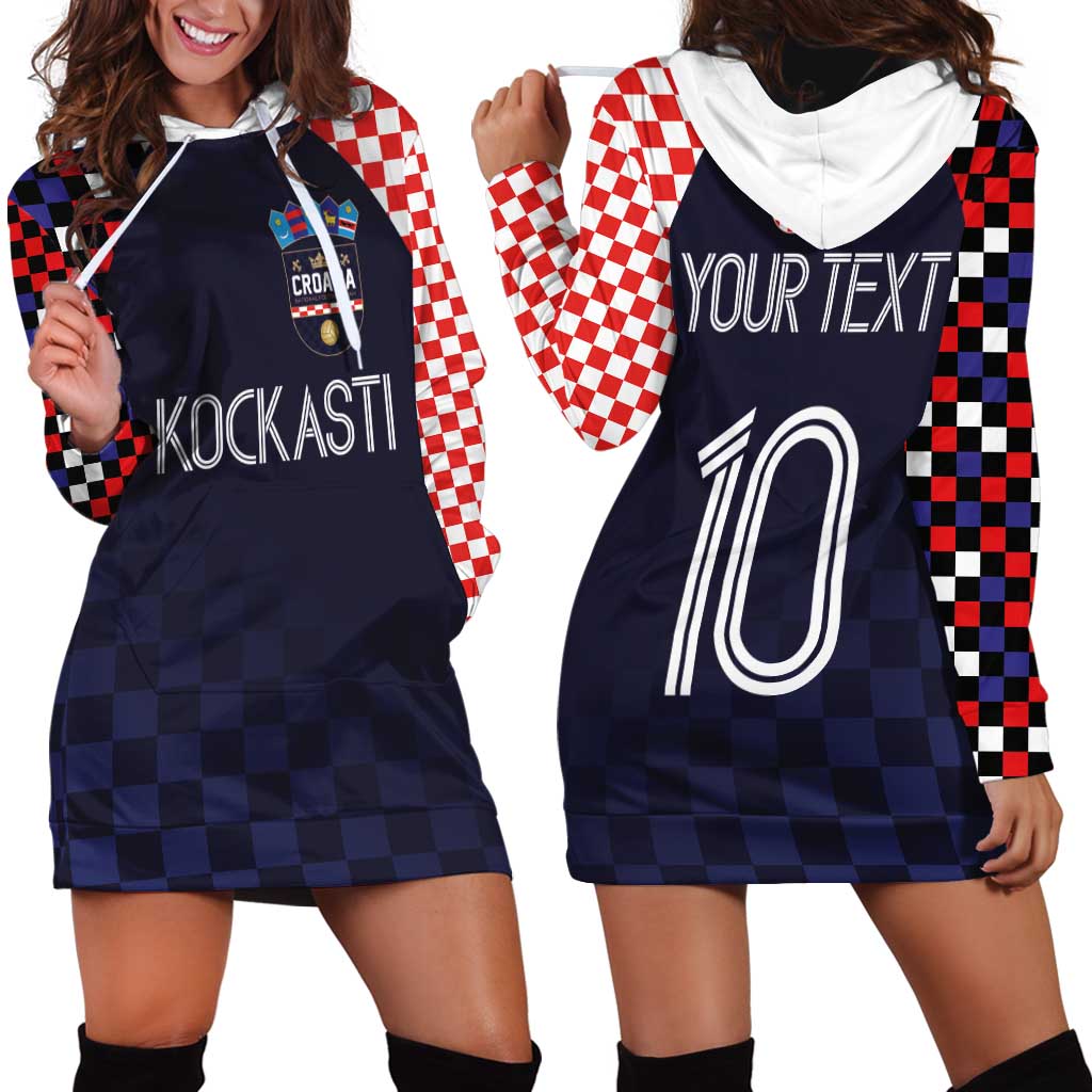 Custom Croatia Football Go Checkered Ones Hoodie Dress