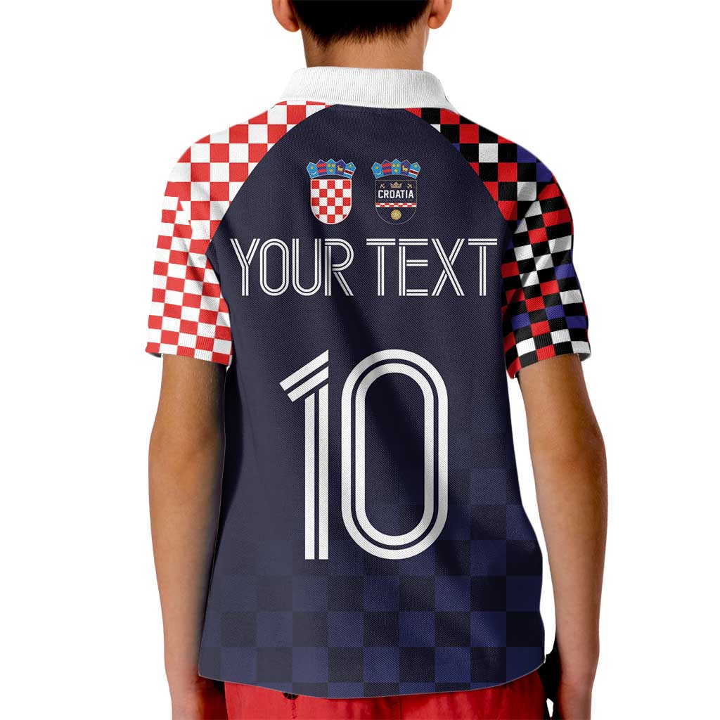 Custom Croatia Football Go Checkered Ones Kid Polo Shirt