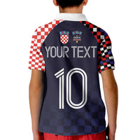 Custom Croatia Football Go Checkered Ones Kid Polo Shirt