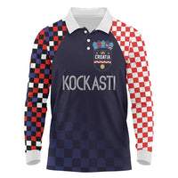 Custom Croatia Football Go Checkered Ones Long Sleeve Polo Shirt