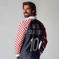 Custom Croatia Football Go Checkered Ones Long Sleeve Polo Shirt