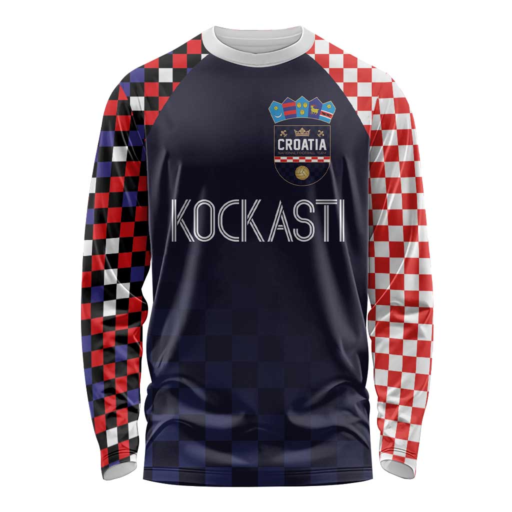 Custom Croatia Football Go Checkered Ones Long Sleeve Shirt