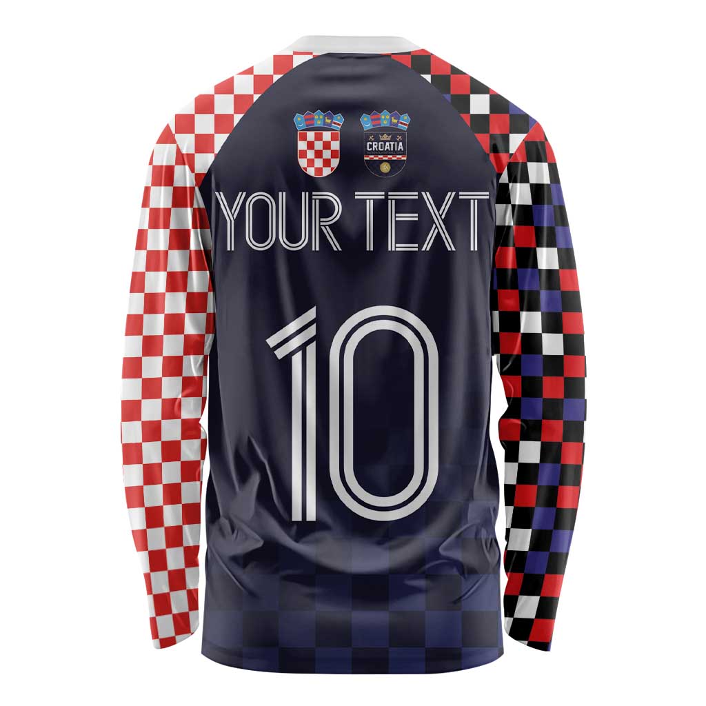 Custom Croatia Football Go Checkered Ones Long Sleeve Shirt