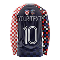 Custom Croatia Football Go Checkered Ones Long Sleeve Shirt