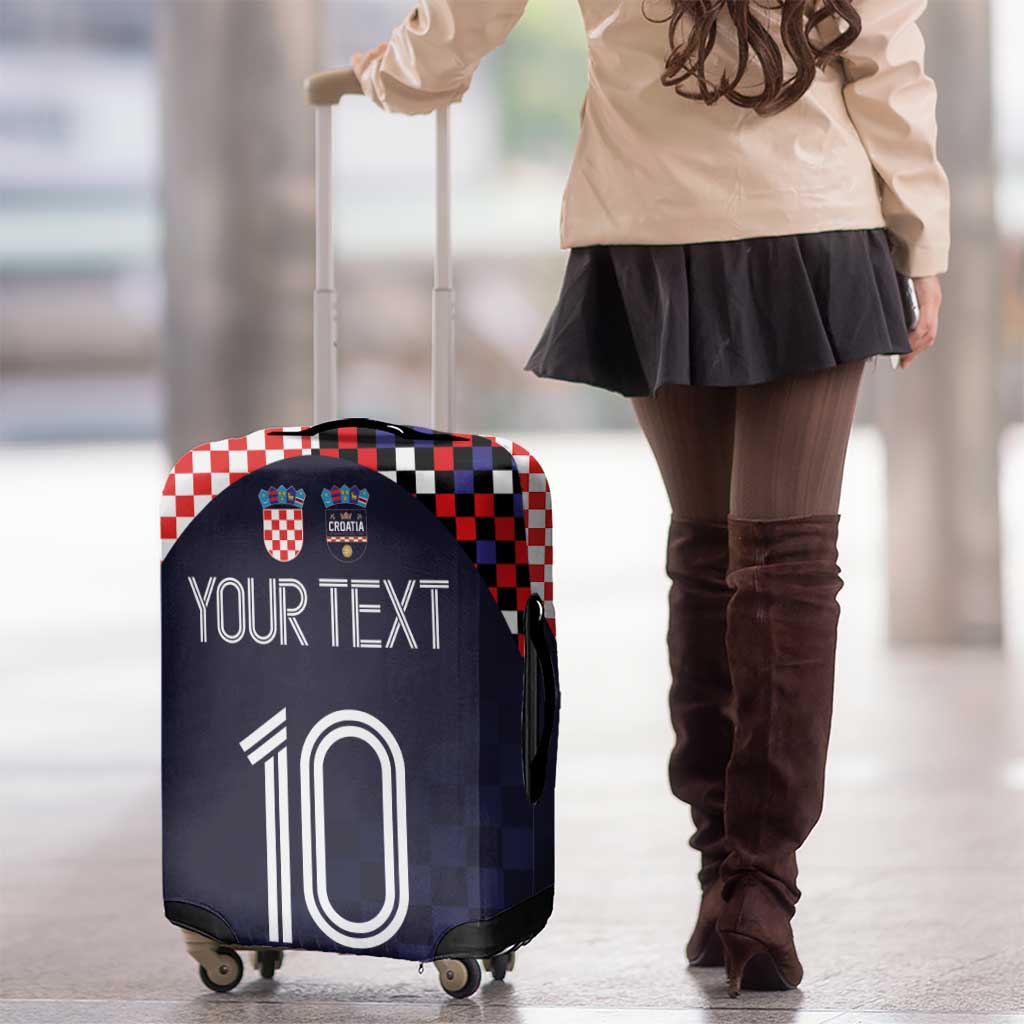 Custom Croatia Football Go Checkered Ones Luggage Cover