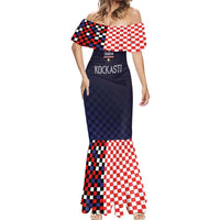 Custom Croatia Football Go Checkered Ones Mermaid Dress