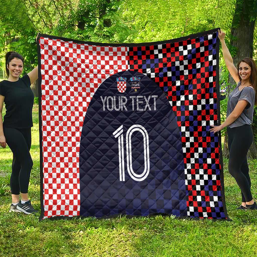 Custom Croatia Football Go Checkered Ones Quilt - Wonder Print Shop