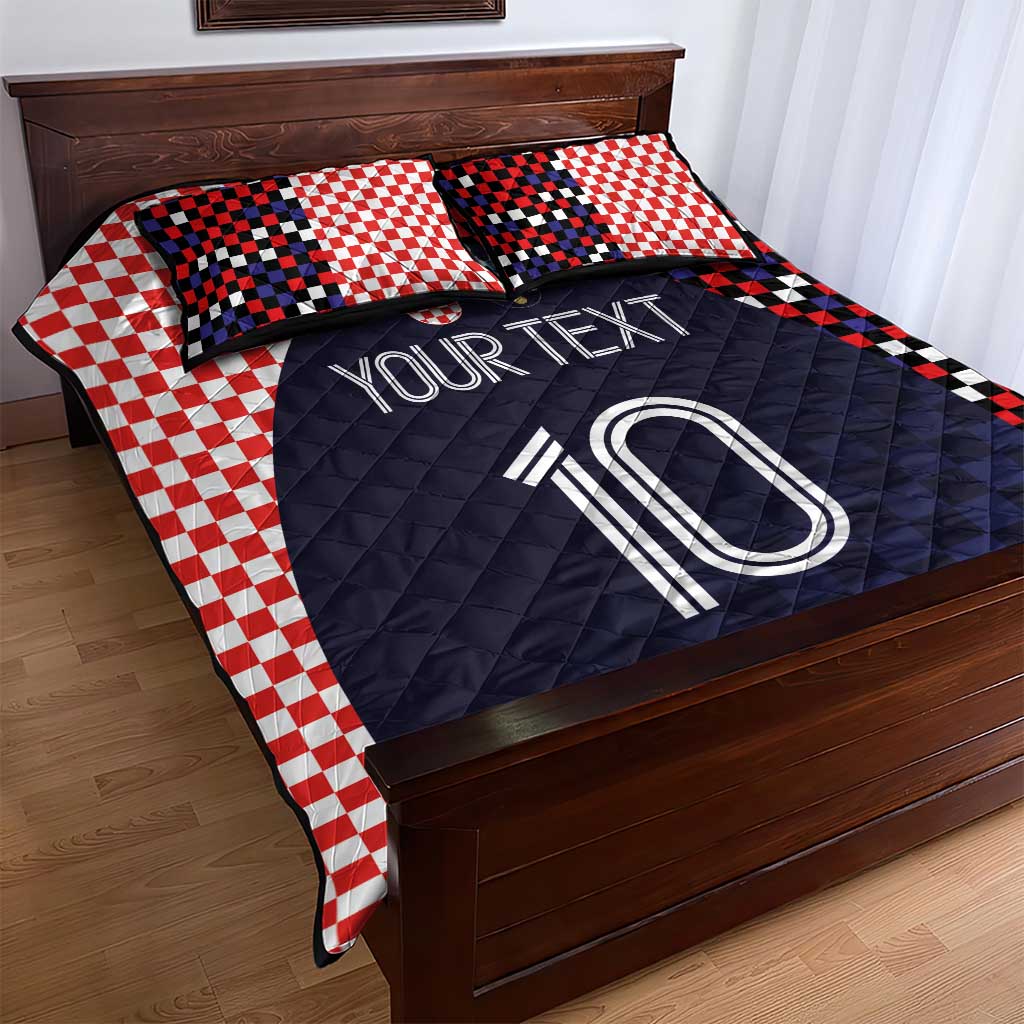 Custom Croatia Football Go Checkered Ones Quilt Bed Set - Wonder Print Shop