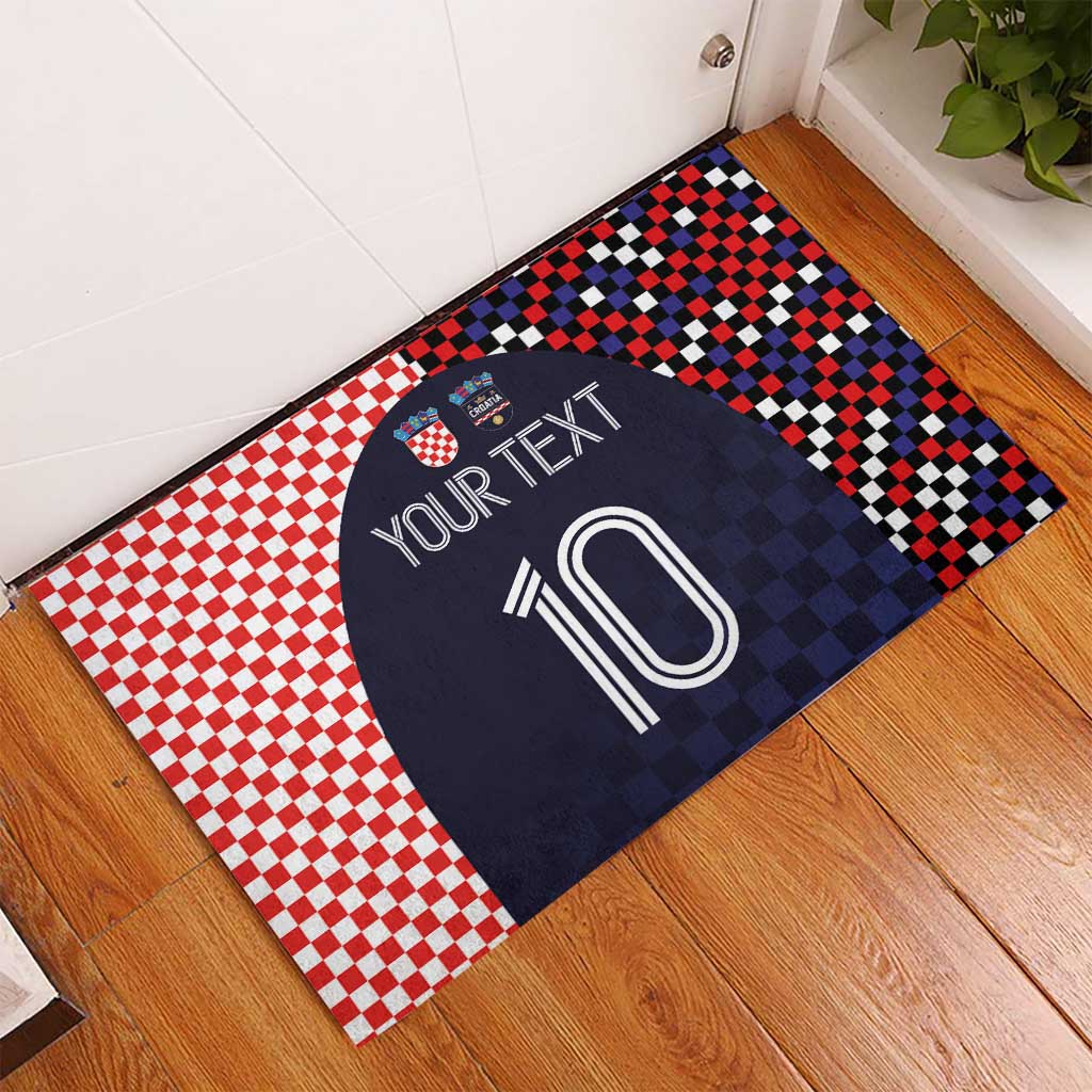 Custom Croatia Football Go Checkered Ones Rubber Doormat - Wonder Print Shop
