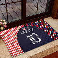 Custom Croatia Football Go Checkered Ones Rubber Doormat - Wonder Print Shop