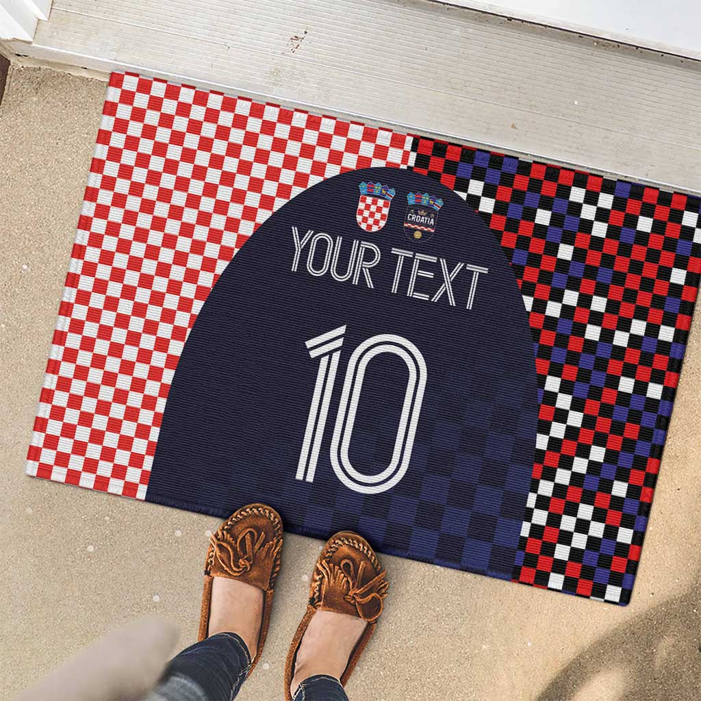 Custom Croatia Football Go Checkered Ones Rubber Doormat - Wonder Print Shop