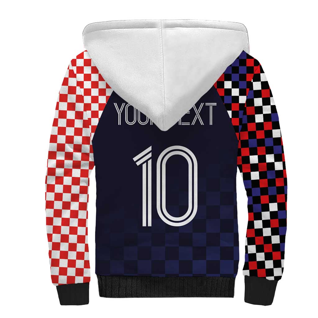 Custom Croatia Football Go Checkered Ones Sherpa Hoodie - Wonder Print Shop