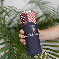 Custom Croatia Football  - Go Checkered Ones Skinny Tumbler - Wonder Print Shop