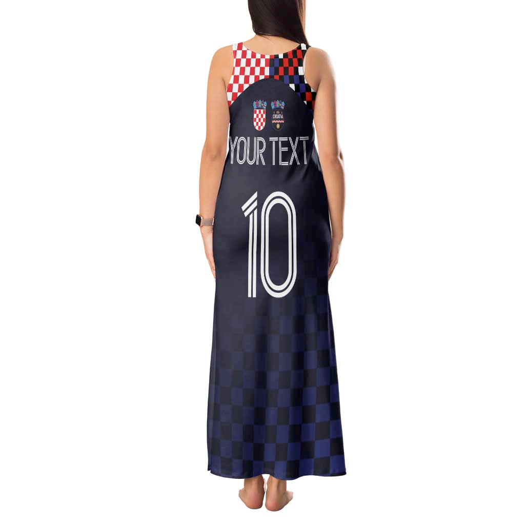 Custom Croatia Football Go Checkered Ones Tank Maxi Dress - Wonder Print Shop