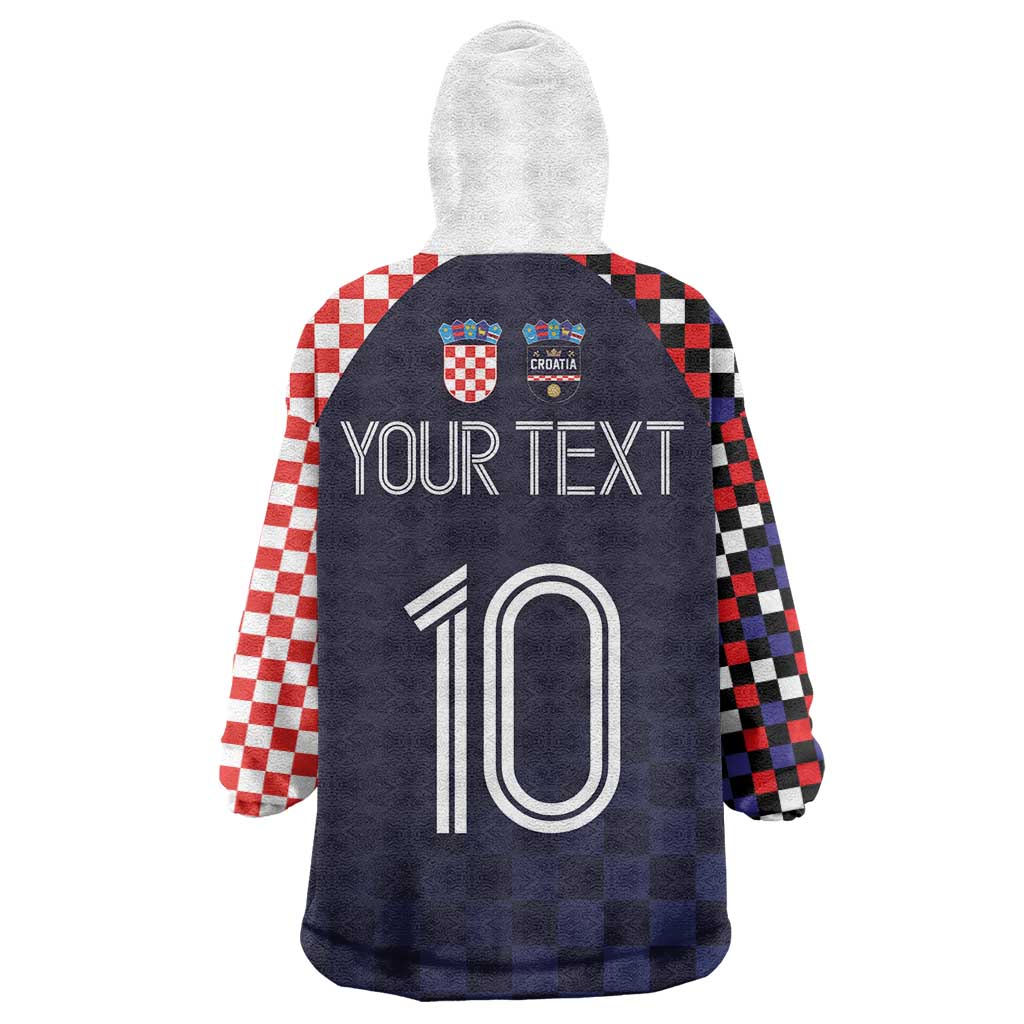 Custom Croatia Football Go Checkered Ones Wearable Blanket Hoodie - Wonder Print Shop
