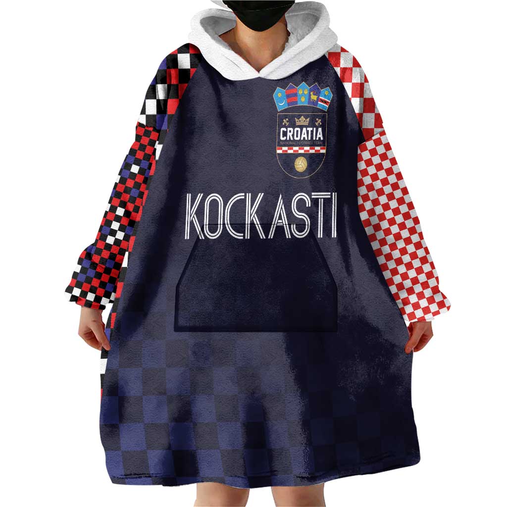 Custom Croatia Football Go Checkered Ones Wearable Blanket Hoodie - Wonder Print Shop