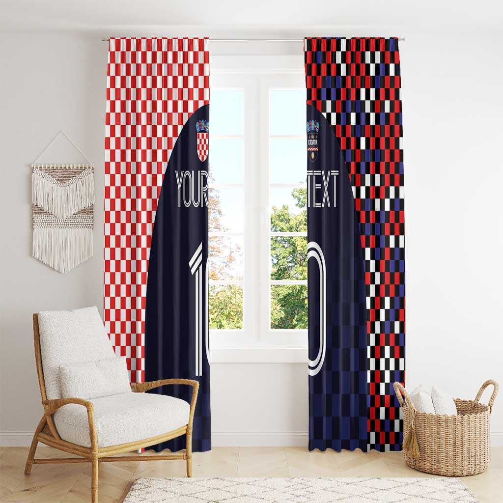 Custom Croatia Football Go Checkered Ones Window Curtain - Wonder Print Shop