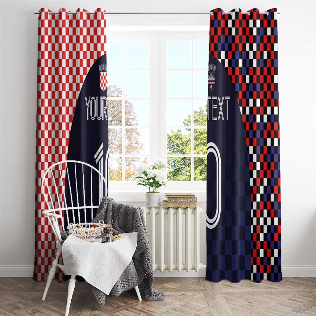 Custom Croatia Football Go Checkered Ones Window Curtain - Wonder Print Shop