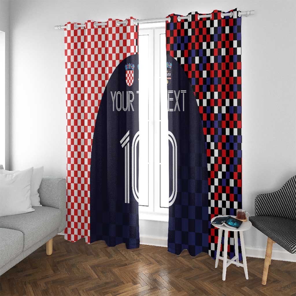 Custom Croatia Football Go Checkered Ones Window Curtain - Wonder Print Shop