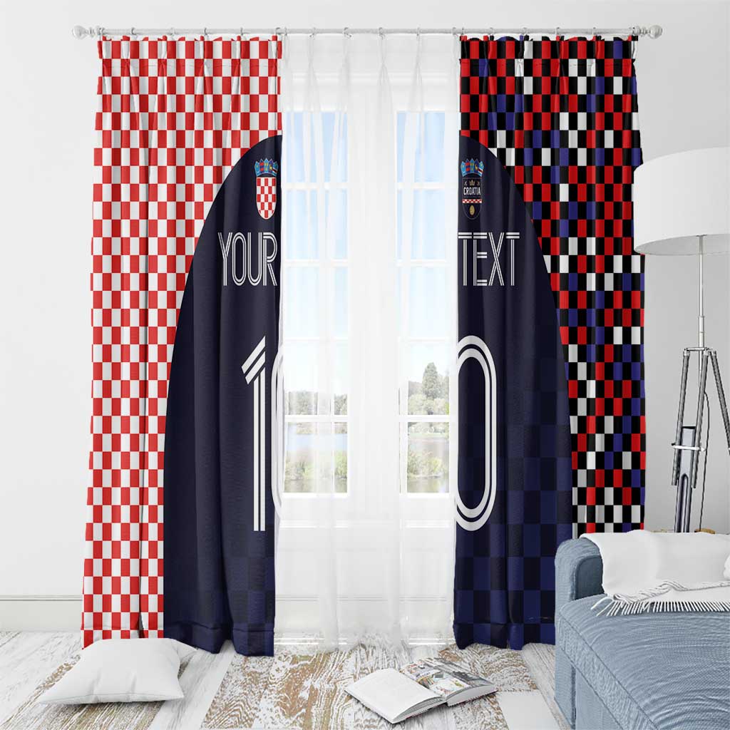 Custom Croatia Football Go Checkered Ones Window Curtain - Wonder Print Shop