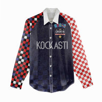 Custom Croatia Football Go Checkered Ones Women Casual Shirt - Wonder Print Shop