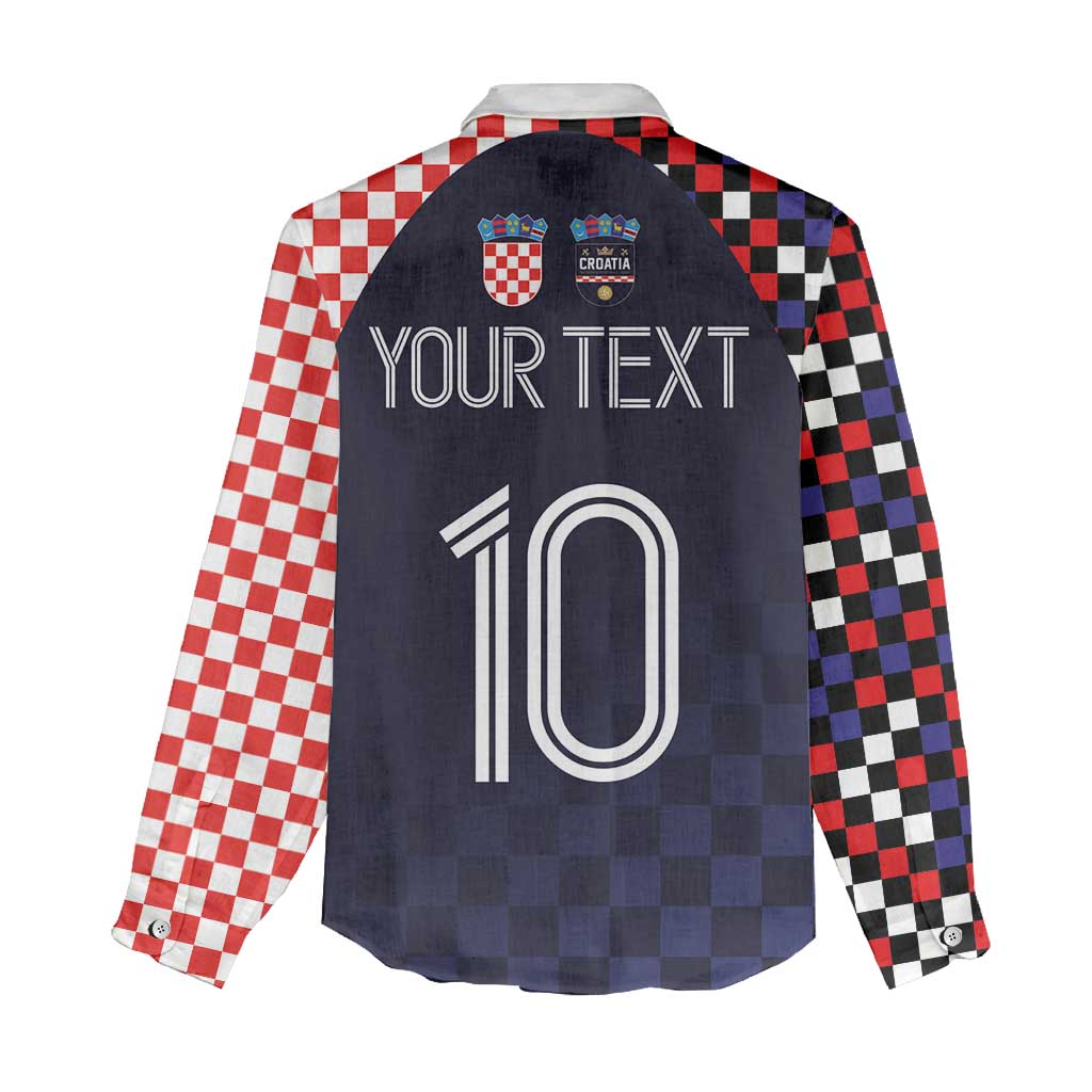 Custom Croatia Football Go Checkered Ones Women Casual Shirt - Wonder Print Shop