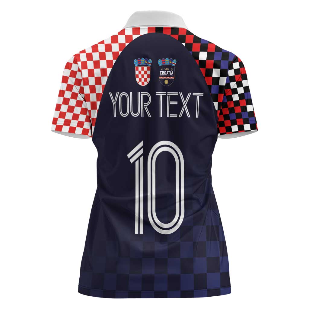 Custom Croatia Football Go Checkered Ones Women Polo Shirt - Wonder Print Shop