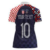 Custom Croatia Football Go Checkered Ones Women Polo Shirt - Wonder Print Shop