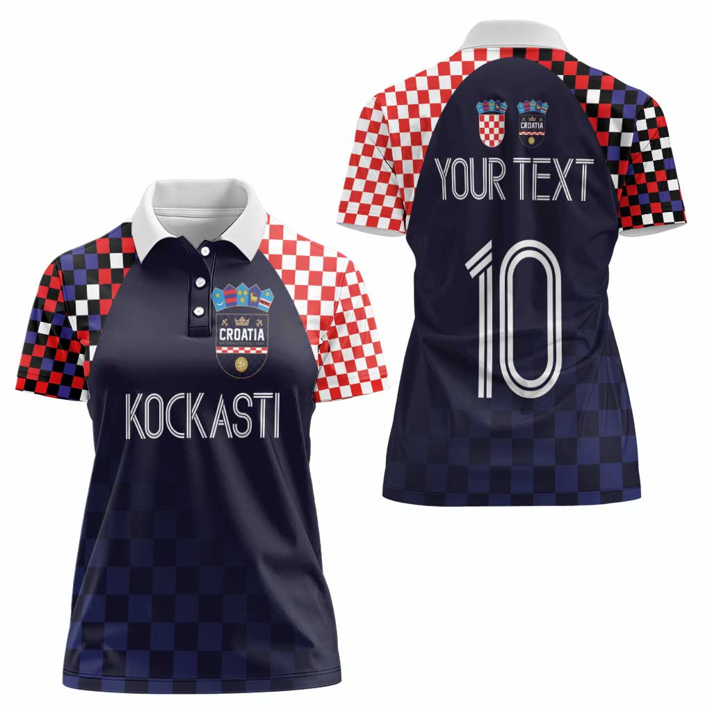 Custom Croatia Football Go Checkered Ones Women Polo Shirt - Wonder Print Shop