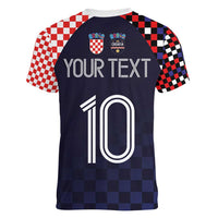 Custom Croatia Football Go Checkered Ones Women V-Neck T-Shirt - Wonder Print Shop