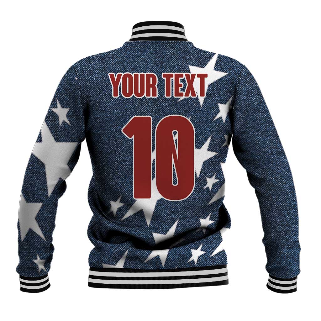 Custom United States Soccer Baseball Jacket Retro 1994 Denim Style