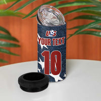 Custom United States Soccer 4 in 1 Can Cooler Tumbler Retro 1994 Denim Style LT03