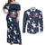 Custom United States Soccer Couples Matching Off Shoulder Maxi Dress and Long Sleeve Button Shirt Retro 1994 Denim Style