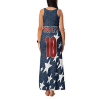 Custom United States Soccer Family Matching Tank Maxi Dress and Hawaiian Shirt Retro 1994 Denim Style