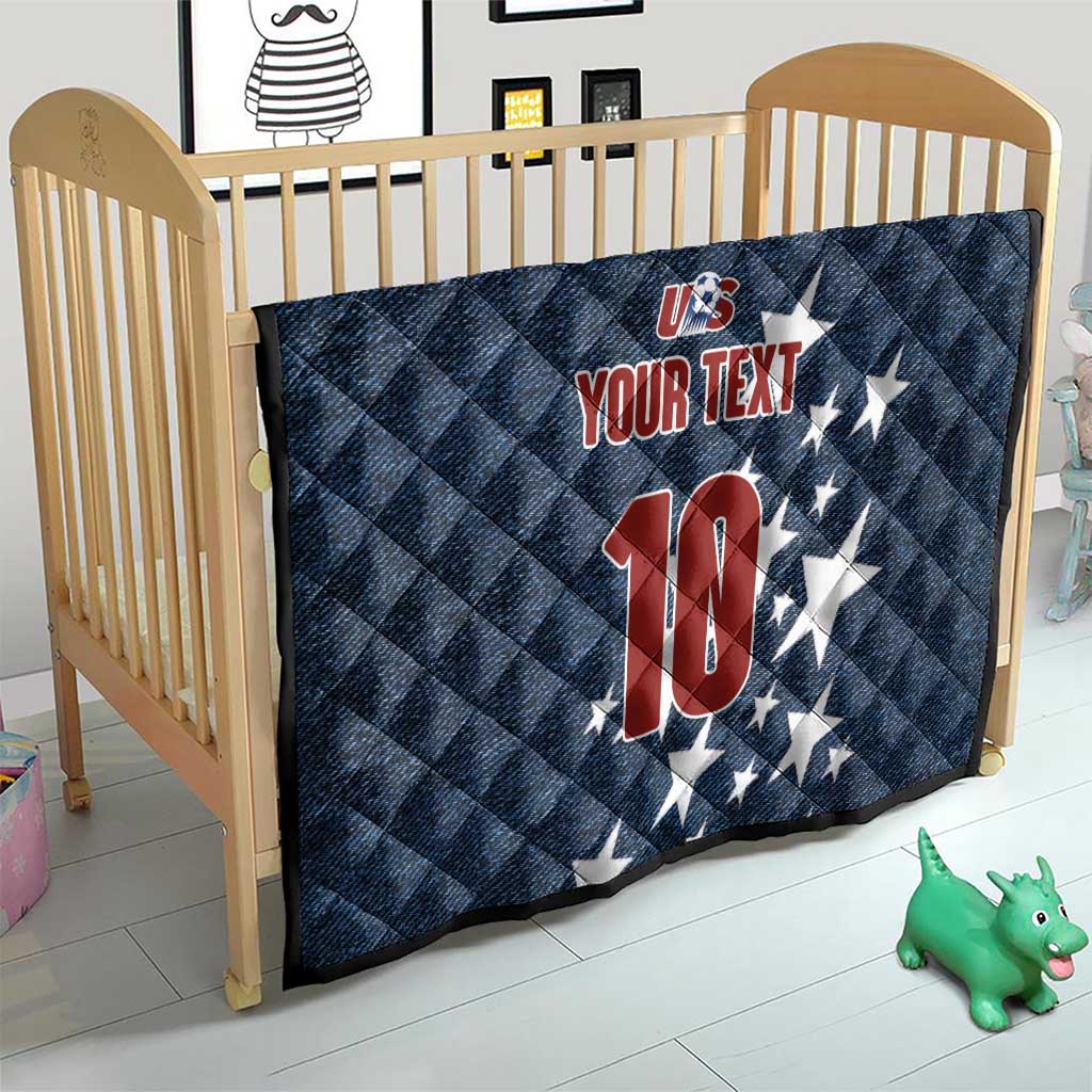 Custom United States Soccer Quilt Retro 1994 Denim Style - Wonder Print Shop