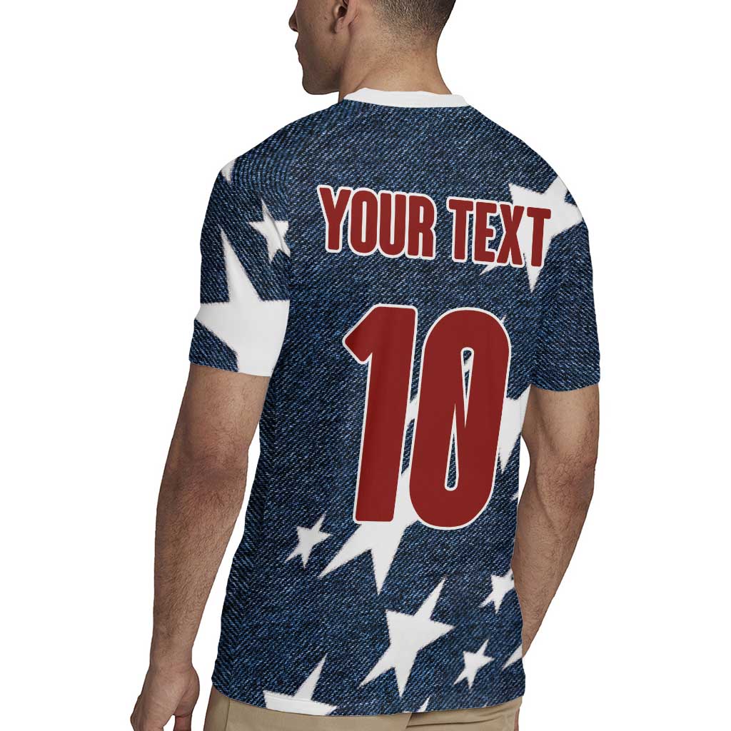 Custom United States Soccer Rugby Jersey Retro 1994 Denim Style - Wonder Print Shop
