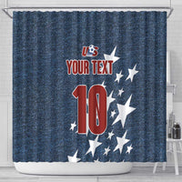 Custom United States Soccer Shower Curtain Retro 1994 Denim Style - Wonder Print Shop
