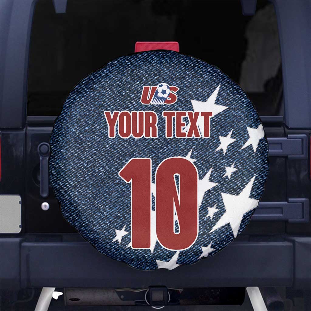 Custom United States Soccer Spare Tire Cover Retro 1994 Denim Style - Wonder Print Shop
